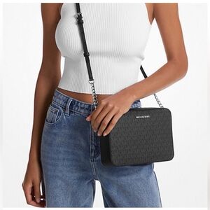 Michael Kors Black Monogram Crossbody Purse